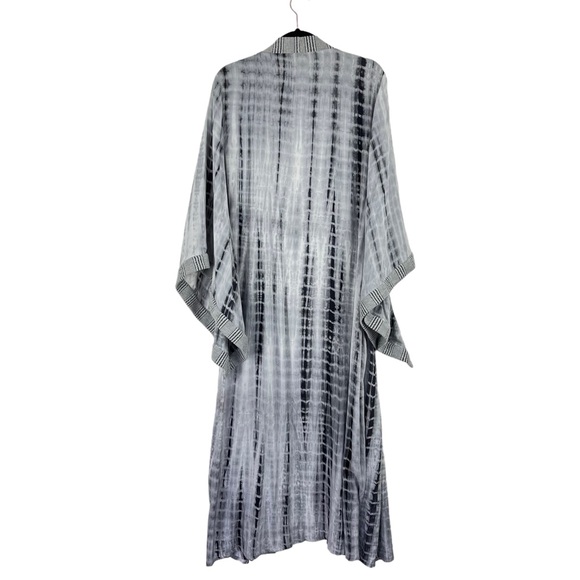 POL Ultra Thin Super Stylish Kimono Sleeve Tie Dye Maxi Duster Size Large - Picture 9 of 9